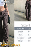 Yipinpay Pockets Cargo Pants Women Straight Loose Wide Leg Mom Jeans Vintage 90S Aesthetic Low Waist Streetwear Baggy Denim Trousers