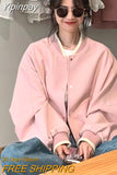 Yipinpay Women Baseball Clothes Long Sleeve Button Short Jacket Fashion American Patchwork Jacket Harajuku Casual Female Fall Tops