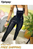 Yipinpay Design Eyelet Buckled Suspender Jumpsuit 2023 Summer Female Fashion Romper Fashion Outfits