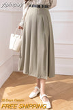 yipinpay Elegant High Waist Suit Skirts Women With Belt Chic Casual Korean Fashion Black Slim Office Ladies A-line Skirt Summer
