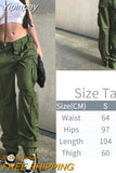 Yipinpay Pockets Cargo Pants Women Straight Loose Wide Leg Mom Jeans Vintage 90S Aesthetic Low Waist Streetwear Baggy Denim Trousers