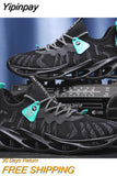 Yipinpay Summer Men's Thin Tide Shoes Hollow Breathable Men's Tide Brand Sneakers Running Net Shoes Youth Blade Shoes