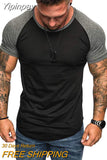 Yipinpay Men Casual Short Sleeve Tops Slim Fit Bodybuilding Muscle T-Shirt Summer Workout Sport Shirts Skin-Friendly Comfortable