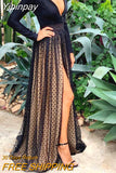 Yipinpay V Dot Mesh Dress Maxi Dress Party Dress Black Dress 920