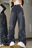 Yipinpay Jeans Y2k Women Korean Style 2023 Summer Straight Wide Leg Pants High Waist Woman Loose Denim Trousers 90s Vintage Clothes