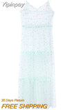 Yipinpay Arrival Spaghetti Straps Tulle Long Women Dresses Fashion Bling Bling See Through Dress Sexy Fashion Hot