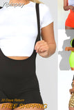 Yipinpay Fashion Womens Spandex Bib Shorts 2023 Summer Casual Solid Color High Waist Rompers Trousers