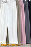 yipinpay Crimping High Waist Pants for Womens 2023 Korean Fashion Casual Harem Pants Female Loose Elegant Chic Trousers Ladies
