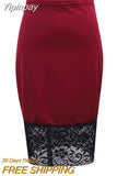 Yipinpay HOT Women Sexy Lace Stretch Office High Waist Pencil Skirts Bodycon Party Skirt Sexy Women Summer Outwear