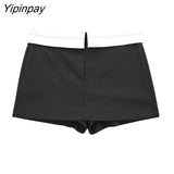 Yipinpay Women Fashion Spring Blazer Vest Pants Sets 2023 Casual Short Single Breasted Top Elastic Waist Zipper Pants Outwear