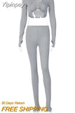 Yipinpay 2 Piece Outfits For Women Sexy Long Sleeve Crop Tops Drawstring Leggings Pants Sets Casual Sporty Sweatpants Tracksuits