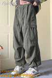 Yipinpay Winter Corduroy Pants Men Fashion Oversize Pocket Cargo Trousers Streetwear Hip Hop Loose Straight Pants Male Joggers