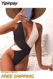 Yipinpay Up Women One Piece Swimsuit 2023 Sexy Female Swimwear Swimming Suit High Waist Monokini Bathing Suit Beachwear Swimsuit 920
