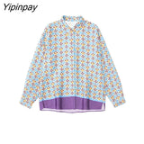Yipinpay New Woman 2 Pieces Sets 2023 Shirts + Pants Suit Fashion Long Sleeve Single Breasted Blouse Trousers Casual Set