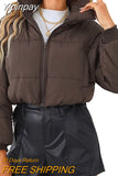 Yipinpay Winter Warm Clothes for Women 2023 2023 Luxury Jacket Padded Coat Puffer Cropped Short Down Coat New in Outwears Fashion
