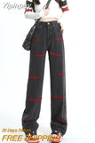 Yipinpay Waisted Straight Jeans For Y2k Women Streetwear Summer Korean Dongdaemun 2023 Femme Pants Baggy Blue Denim Trousers Vintage