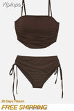 Yipinpay New Women's Swimsuit Two-piece Swimwear 2023 Women Bikinis Sets Korea Multi Color Sexy Gather Split Beach Female Swimsuit