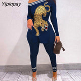 Yipinpay Women Chic Diagonal Collar Asymmetrical Skinny Pants casual Pants Sets