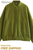 Yipinpay Oversize Bomber Jacket Women Beige Baseball Jackets For Women 2023 Long Sleeve Spring Jacket Woman New In Outerwears 0406