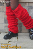 Yipinpay Womens Casual Knitted Leg Warmers Fashion Solid Color Leg Warmers Lolita Socks Accessories Skin Friendly Streetwear