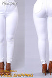 Yipinpay Slim Pencil High Waist Pants Spring Autumn Solid Color Office Ladies Tight Trousers Work Wear Femme