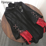 Yipinpay Winter Women Hoodies Chinese style Fashion Lace-up Embroidery Pullovers Oversize Plus size female tops women clothing
