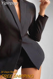 Yipinpay Spring Summer Elegant Women Suits with Shorts Loose Shorts and Blazer 2 Piece Set Shorts Suit Blazer Set for Women Outfit