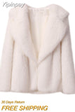 Yipinpay Women's Fashion Faux Fur Coat Winter Loose Long Sleeve Shaggy Overcoats Thick Warm Coat Elegant Female Street Party Outerwear