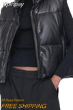 Yipinpay Women Fall Winter Puffer Vests Jackets Warm Sleeveless Coats Harajuku 2023 y2k Clothes Luxury Vintage Crop Waistcoat Streetwear