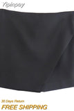 Yipinpay High Waist Green Shorts Women Summer Skirt Shorts Woman Asymmetric Skort Fashion Casual Shorts Y2k Streetwear Short Pants