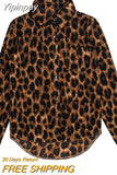 Yipinpay Women Shirts Leopard Print Turn-Down Collar Long Sleeve Tops Spring Autumn Tops Fashion Office Lady Slim Casual Shirts