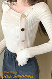 Yipinpay Ladies Pull Femme Sweater Single-breasted Knitted Cardigan 2023 Long Sleeve Chic Button Top Women Pullover Sweater Mujer