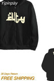 Yipinpay Star Letter Print Hoodie Women Zip Up Long Sleeve Loose Jackets Harajuku Casual Gothic Y2K Grunge Men Hooded Sweatshirt