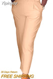 Yipinpay Women Shiny Yellow Capris Pants High Waist Trousers Office Work Lady Ankle Length Summer Bottoms Capris 2023 Spring Summer