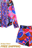 Yipinpay Women Skirt Print High Waist Mini Skirt Y2k Streetwear Short Skirts Woman Fashion 2023 Vintage Summer Elegant Skirts