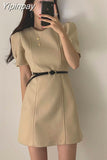 Yipinpay Woolen Dress Mini Short Sleeve Black Sukienki Damskie Party Winter Vintage Elegant Vestidos Mujer Korean Club Fall 2023