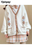 Yipinpay Sweet Women Hoodies Loose Hooded Sailor collar Cute Lace patchwork female Zip up hoodies 2023 NEW