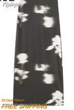 Yipinpay Tulle Skirt Woman Printed Mesh Skirt Sets High Waist Elegant Long Skirts For Women Fashion 2023 Autumn Winter Skirts