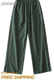 yipinpay Sweatpants Women Basic Y2K Cargo Pants 2023 Striped Baggy Track Pants 90s Joggers Casual Streetwear Low Rise Harem Capris