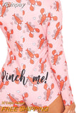 Yipinpay Women Long Sleeve Print Jumpsuit Fashion Loungewear for Female Autumn V-Neck Buttons Romper Ladies Sleepwear Playsuit S-2XL