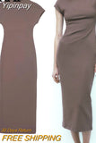 Yipinpay Bodycon Long Dress Women Short Sleeve Summer Dresses For Women 2023 Elegant Casual Women's Dresses Midi Party Dress