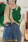Yipinpay Puff Sleeve Twist Sweater Short Pull Winter Cardigans Women Chic Contrast Vintage Crop Sweaters Women Sueters
