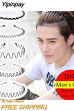 Yipinpay Men's Women Sports Wave Hair Band Metal Black Hairband Headband Aliceband