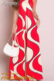 Yipinpay Gradient Sling Wide Leg Pant Romper 2023 Summer Women Backless Sleeveless Jumpsuit Ladies Vintage Pattern Printed Overall