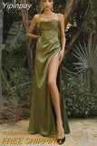 Yipinpay Maxi Dress Satin Bodycon Dress Women Party Dress 2023 New Arrivals Red Backless Sexy Celebrity Date Night Dresses