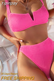 Yipinpay Sexy Women High Waist Bikini Swimsuit Swimwear Female Bandeau Thong Brazilian Bikini Set Bathing Suit Bather