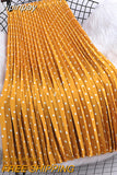 yipinpay Summer Polka Dot Printed Midi Long Skirt Women Vintage Elastic High Waist A-line Pleated Skirts Ladies Casual Clothing