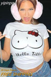 yipinpay Top Y2K Short Sleeve T-shirt Women Tops Tees Steetwear Outfits 2023 Summer Pattern O Neck Kawaii Clothes Graphic T Shirt