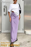 Yipinpay Long Black Skirt Satin Women 2023 Summer High Waist Casual Fashion Slim Imitation Silk Mermaid Maxi Skirt Elegant Female