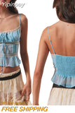 Yipinpay Women’s Y2K Vintage Summer Sheer Mesh Cami Tops Lace Trim Adjustable Strap See Through V Neck Elastic Back Crop Tops